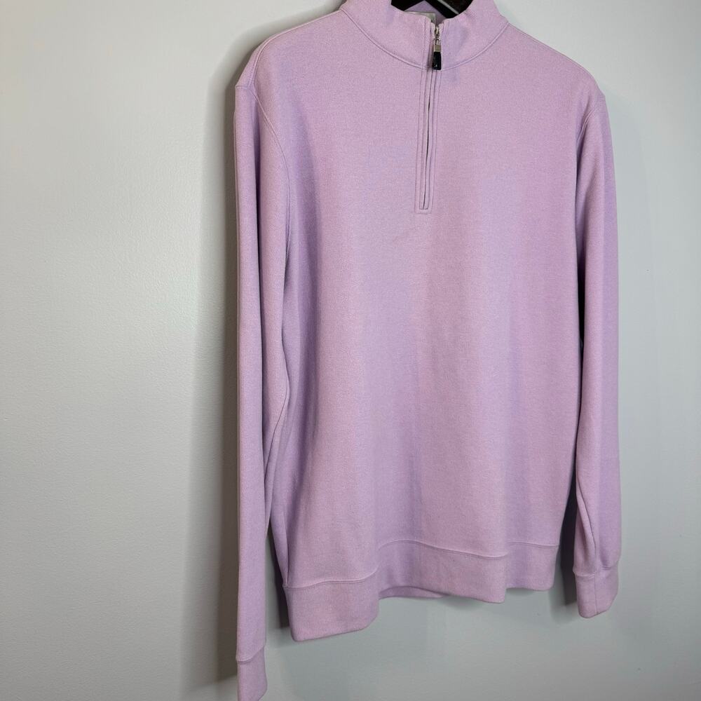 Peter Millar Men's Spur Purple Melange Fleece Quarter Zip Top Preppy Golf Mens M - Picture 3 of 8